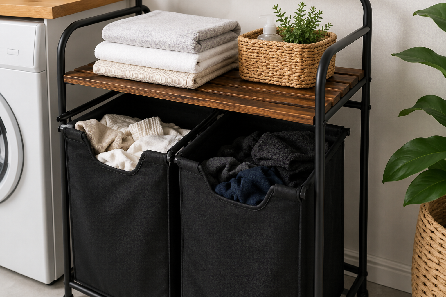Laundry Hamper With Shelf: Honest Review for 46L Capacity (2026) 2 laundry hamper with shelf in action