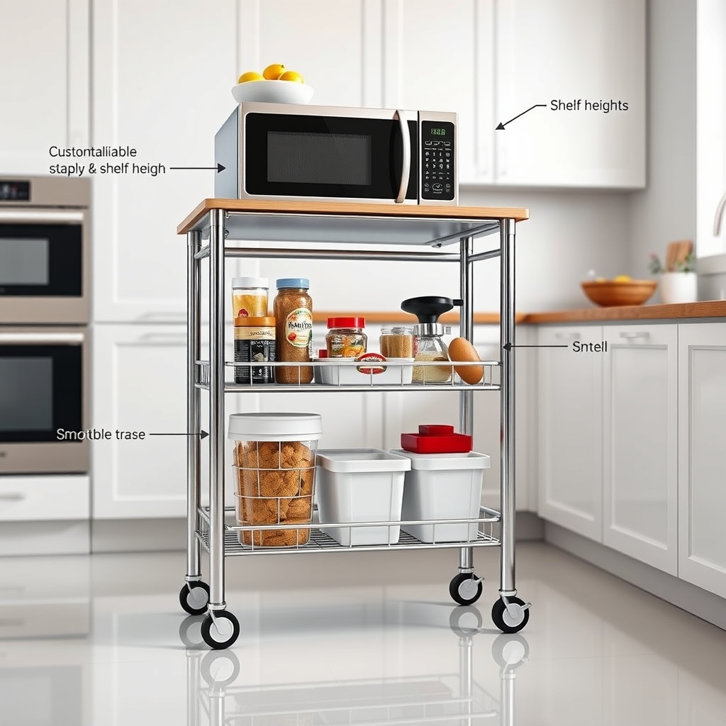 Kitchen Storage Cart: Essential 175 Pound Capacity Review (2026) 3 kitchen storage cart in action