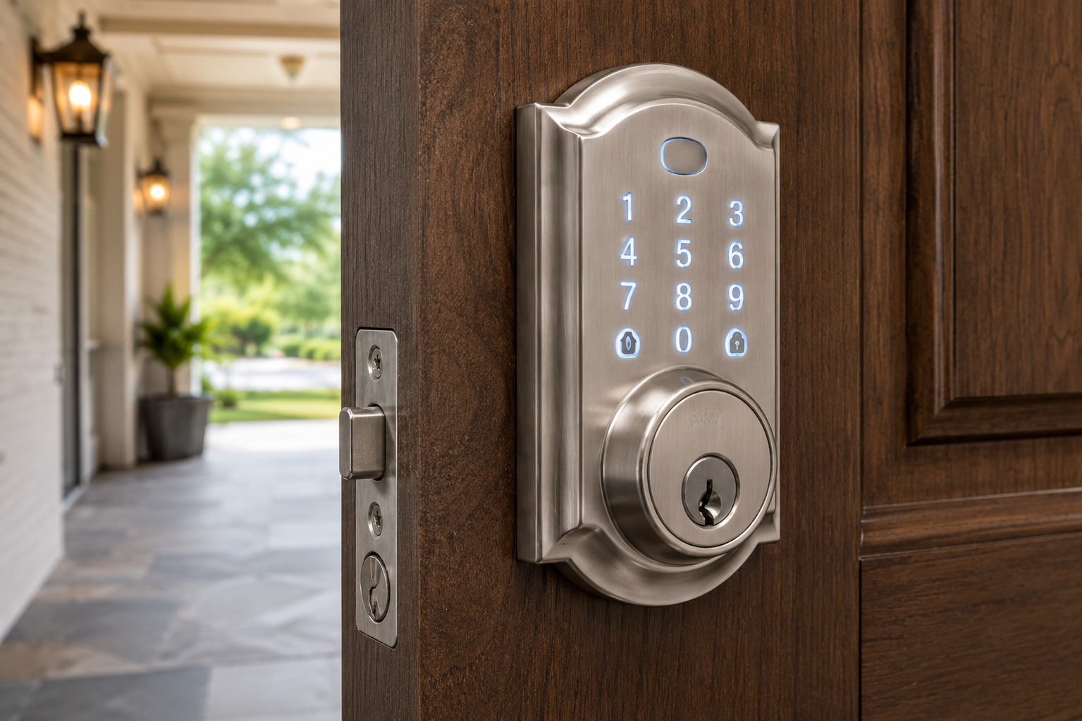 keyless entry deadbolt in action