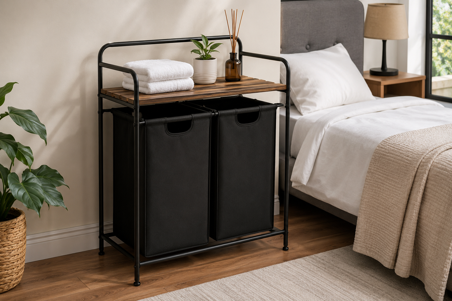 Laundry Hamper With Shelf: Honest Review for 46L Capacity (2026) 1 laundry hamper with shelf product view