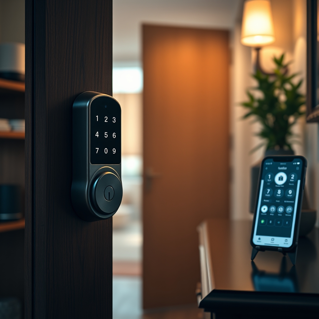 WiFi deadbolt lock in action