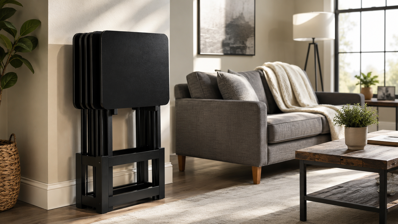 amazon basics tv tray table product view