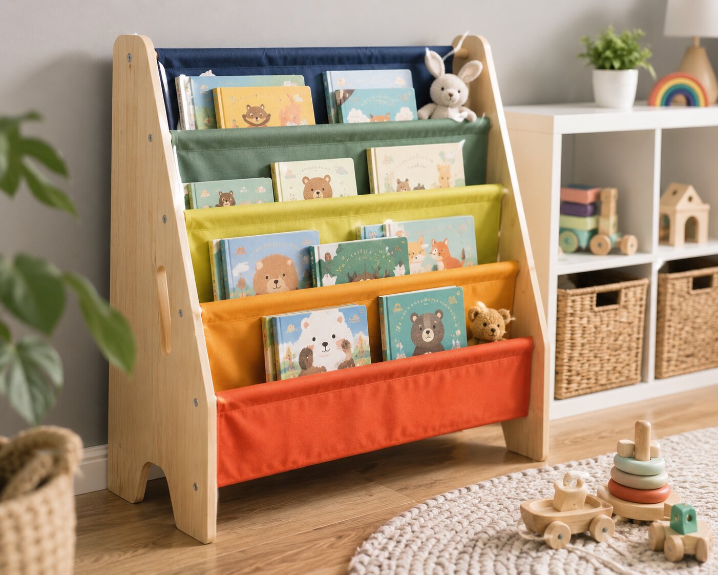 Wildkin Wooden Sling Bookshelf: Expert Review (2026) 2 wildkin wooden sling bookshelf in action