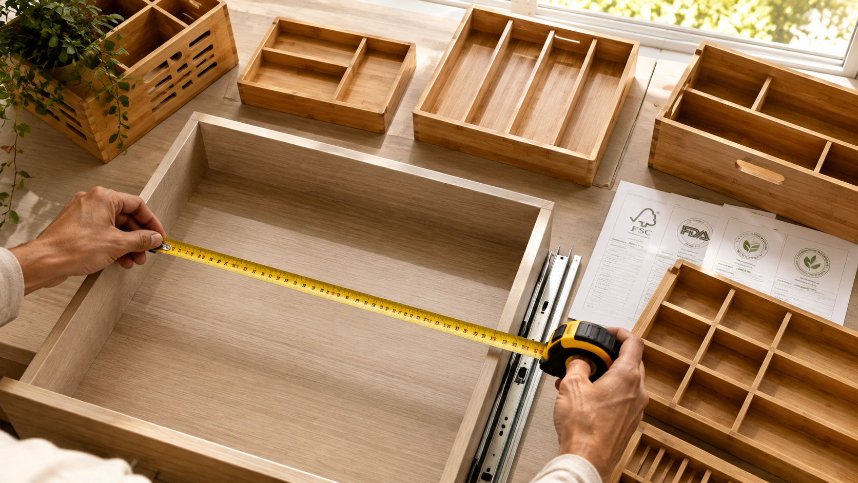 bamboo kitchen organizer - Illustration 2