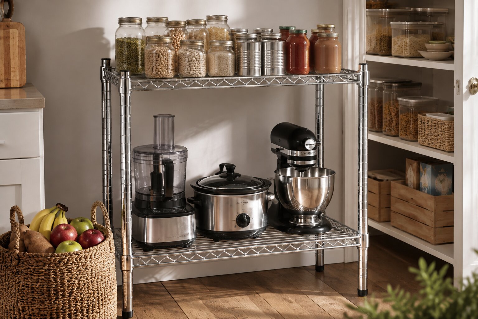 Whitmor Wire Shelving storage setup