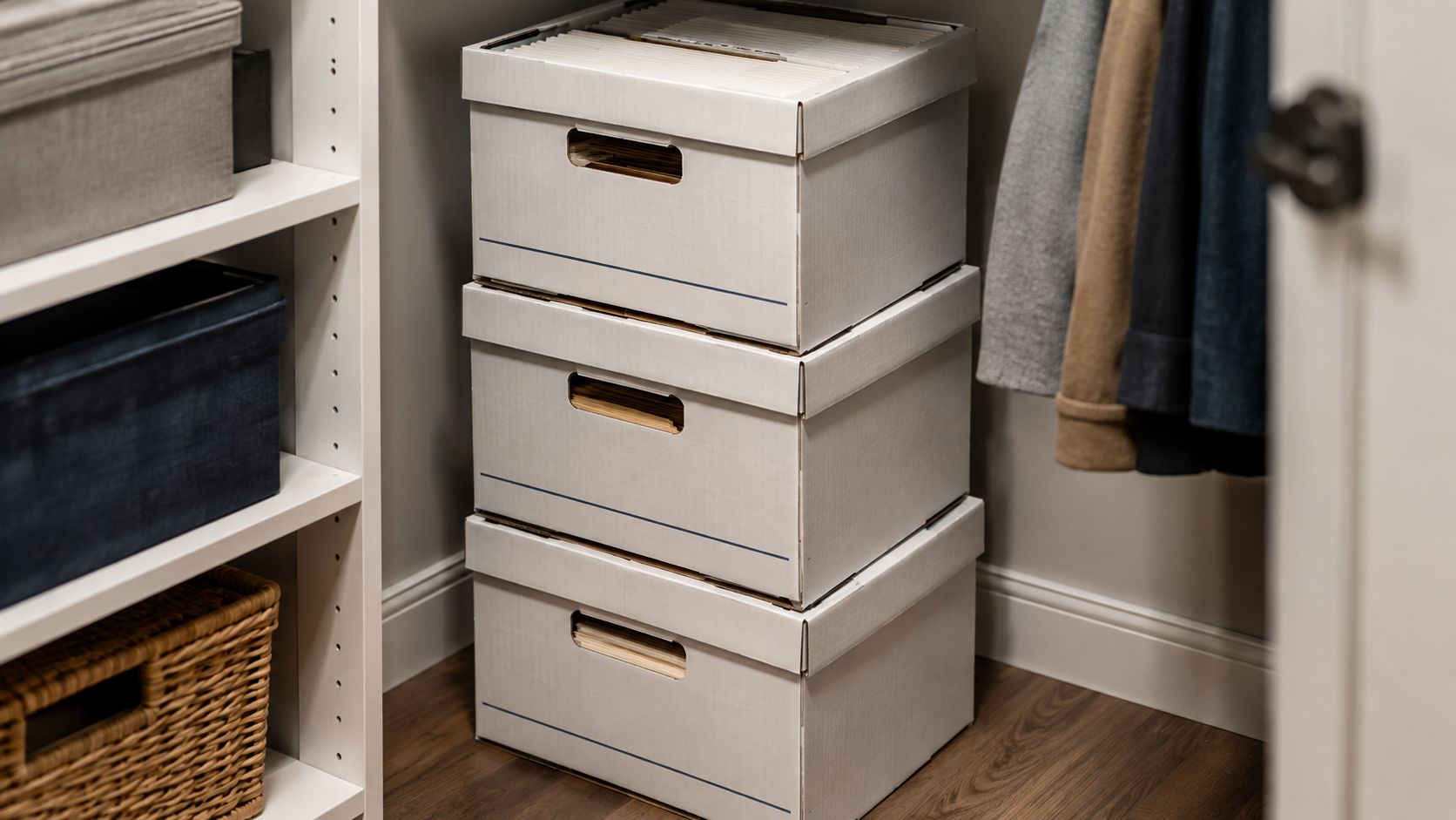 Bankers Box File Storage Boxes: 30-Pack Review (2026) 2 Bankers Box file storage boxes in action