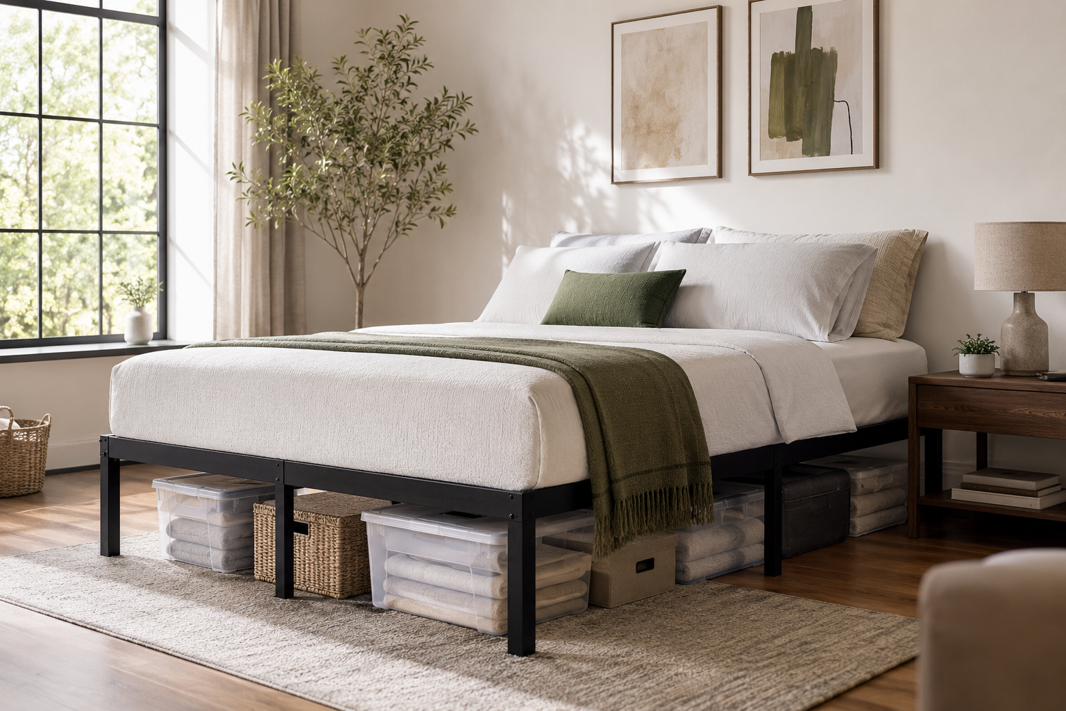 zinus 14 inch rumi metal bed frame product view