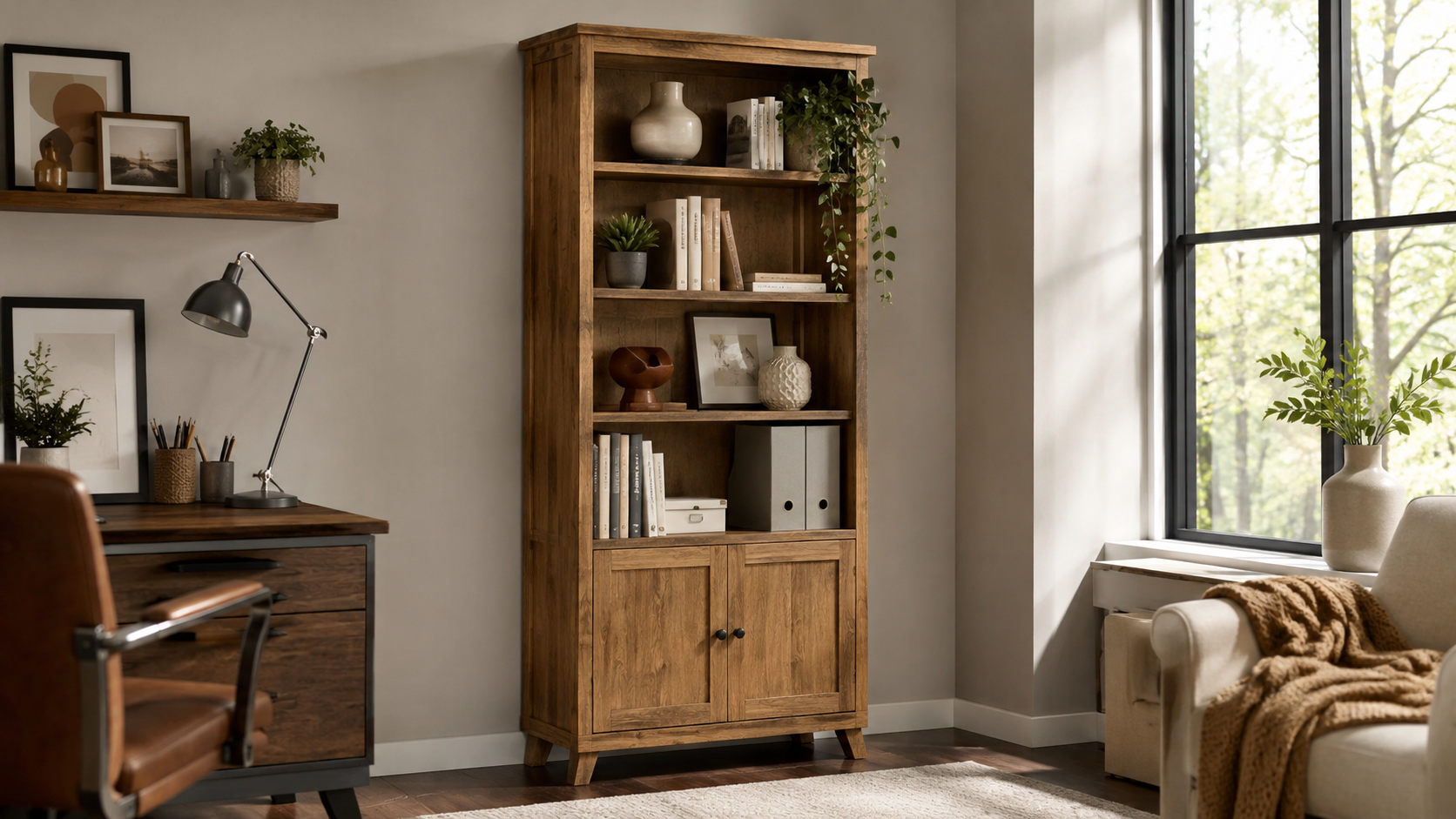 vasagle liry farmhouse bookshelf product view