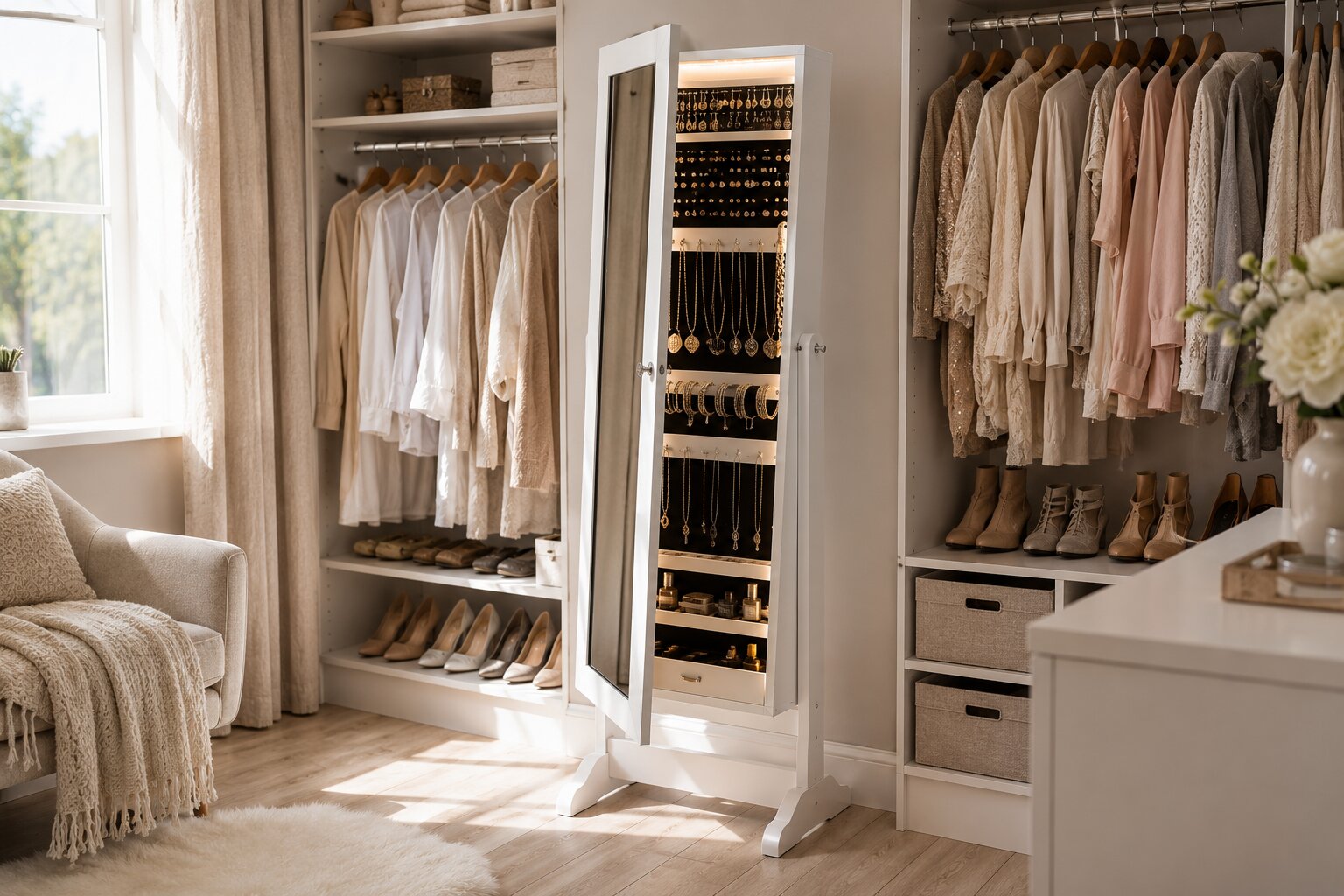 LED Jewelry Cabinet Armoire: Honest Review for Space Saving (2026) 1 led jewelry cabinet armoire product view
