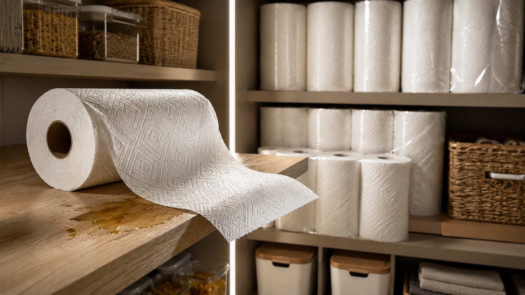 bounty quick size paper towels in action