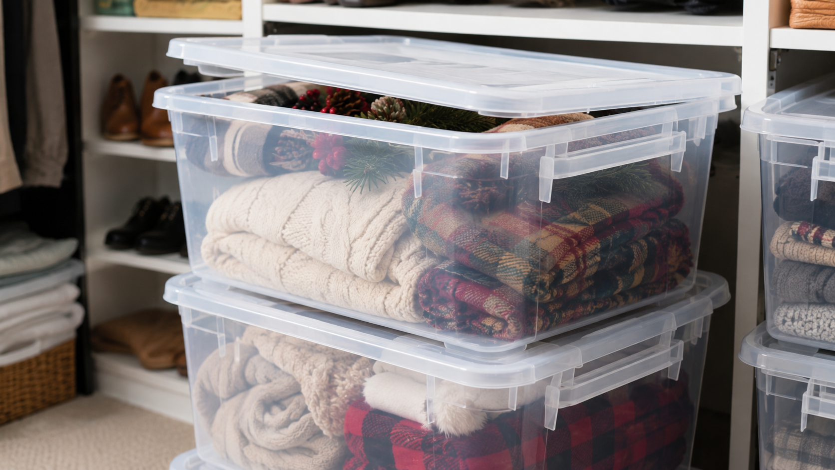 rubbermaid cleverstore 71 qt storage bins in action