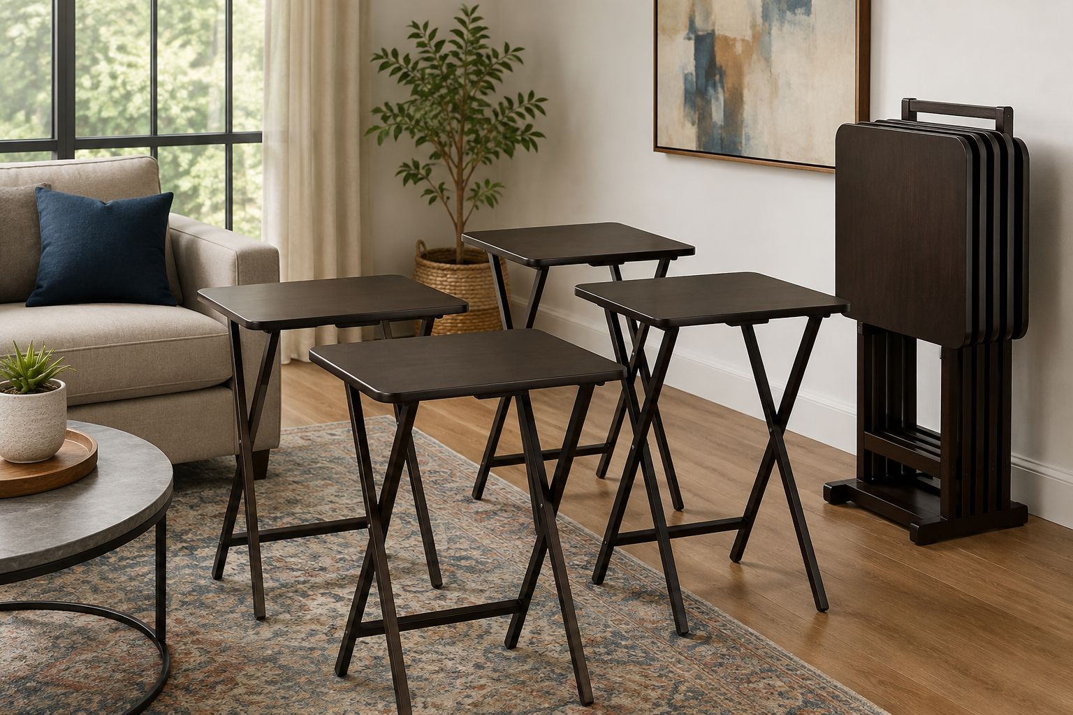 amazon basics tv tray table set product view